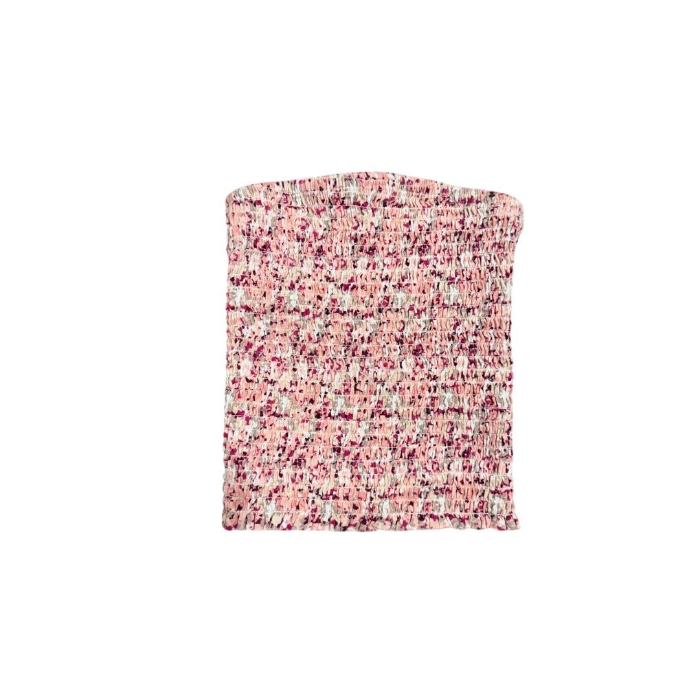 Garage Pink Floral Smocked Tube Top – XXS